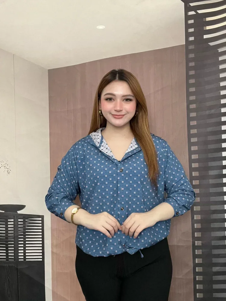 [DISKON KILAT]FADFAD Kemeja cetak temperamen gaya baru wanita atasan elegan