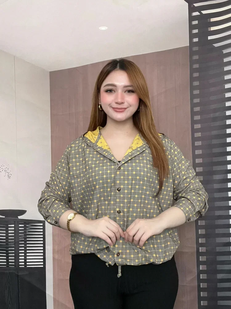 [DISKON KILAT]FADFAD Kemeja cetak temperamen gaya baru wanita atasan elegan