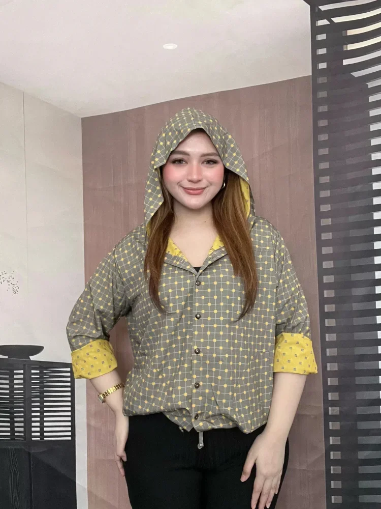 [DISKON KILAT]FADFAD Kemeja cetak temperamen gaya baru wanita atasan elegan