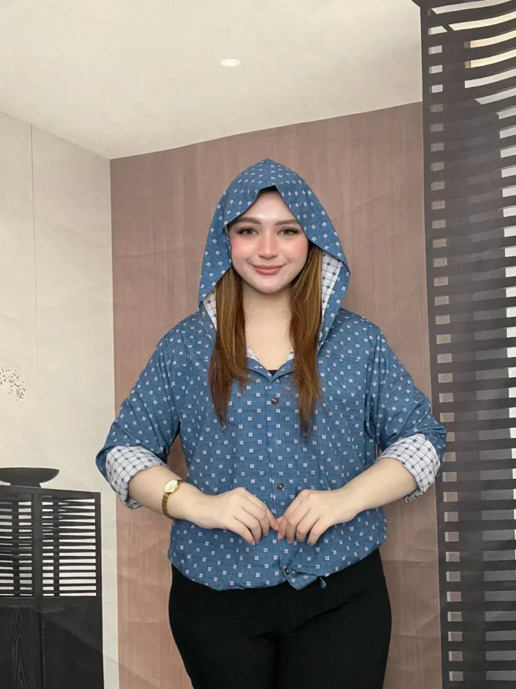 [DISKON KILAT]FADFAD Kemeja cetak temperamen gaya baru wanita atasan elegan