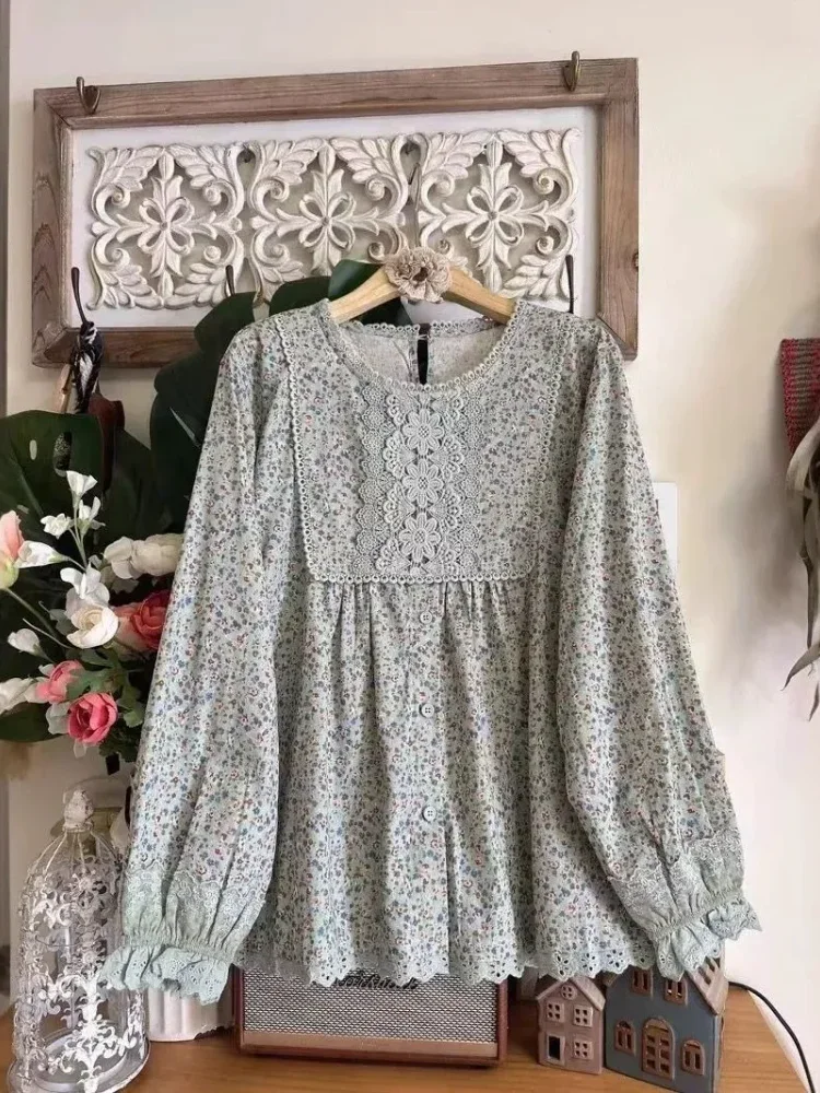 [READY STOCK]CHICMORE Atasan kemeja motif bunga bunga model longgar dan kancing akti1