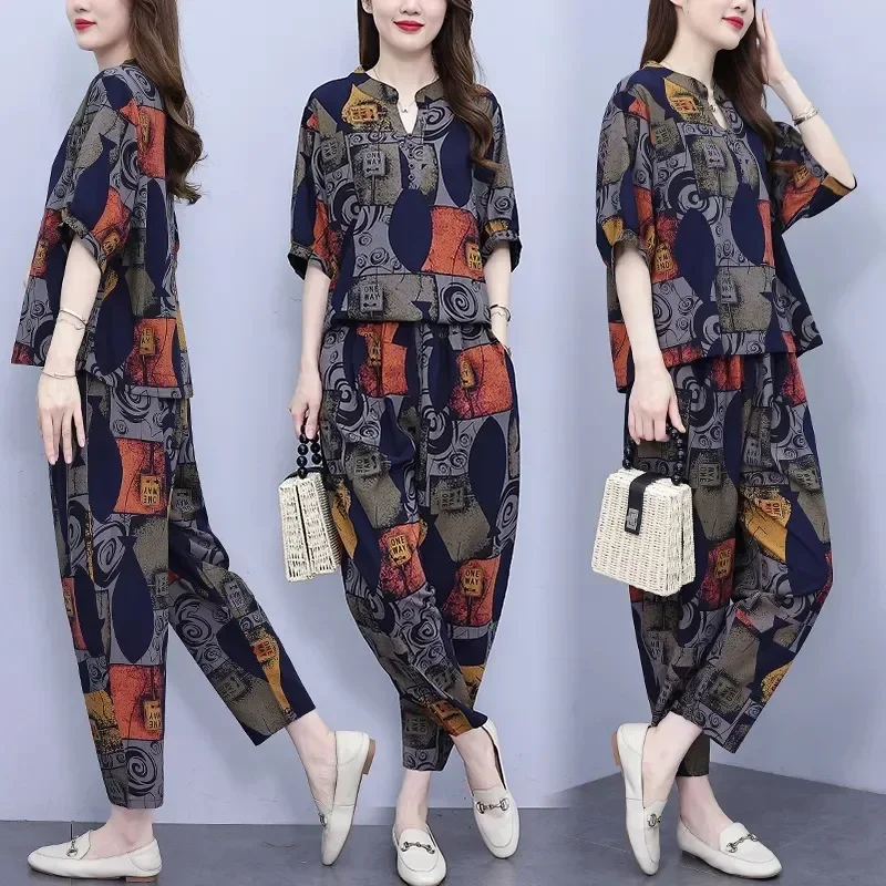 [READY STOCK]FADFAD Setelan dua potong untuk wanita dewasa dengan atasan longgar dan celana panjang