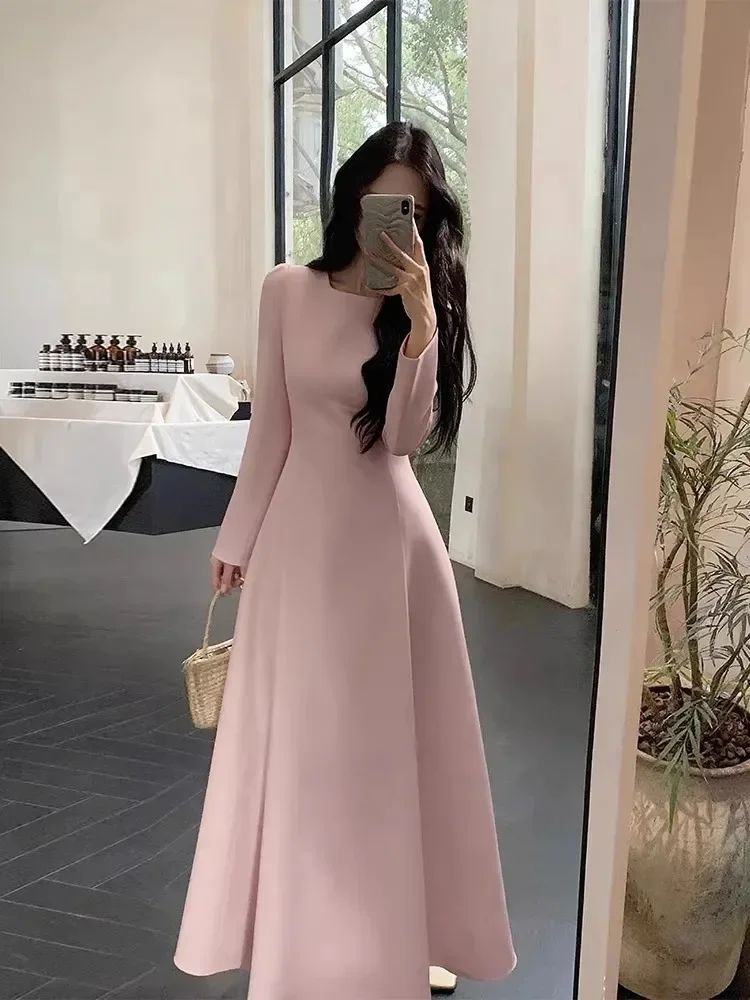 [READY STOCK]CHICMORE Gaun lengan panjang rok model a line dengan gaya kasual untuk wanita