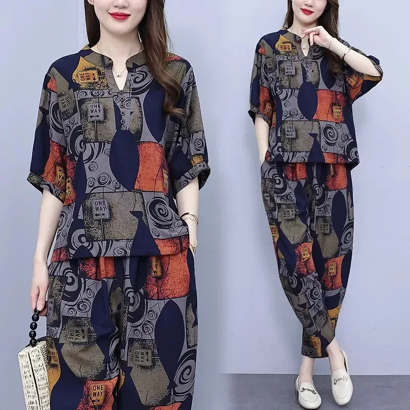 [READY STOCK]FADFAD Setelan dua potong untuk wanita dewasa dengan atasan longgar dan celana panjang