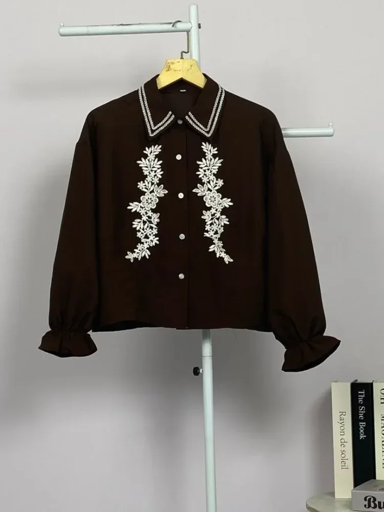 [DISKON KILAT]ASAYA Blouse wanita korea style desain bunga daun elegan nyaman banyak pilihan